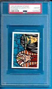 1963-65 Leaf Spook Stories Sticker Pharaoh & Cleopatra Psa 8 - Picture 1 of 2