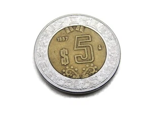 5 Nuevos Peso Mexican Coin - Picture 1 of 4