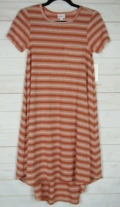 Vestido Lularoe para mujer Carly melocotón y rayas blanco talla XXS NUEVO CON ETIQUETAS - Imagen 1 de 3