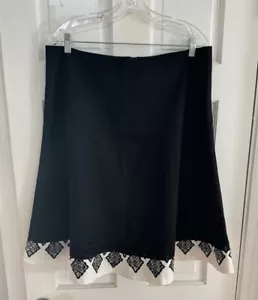 Vintage Damen Rock Oscar de la Renta bestickt Bleistiftrock Gr. 14 schwarz - Bild 1 von 11