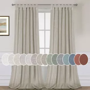 Tende in lino naturale testurizzate semitrasparente filtro luce 52"x84" - Foto 1 di 7