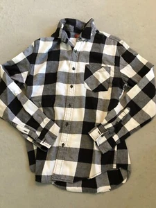 Arizona Shirt Men's Small Black/White Box Plaid Flannel - Picture 1 of 4