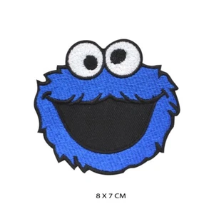 Cookie Monster Face Cartoon Logo Embroidered Patch Iron On/Sew On Patch Batch - Imagen 1 de 1