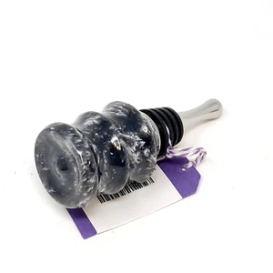 Turned Handcrafted Wine Bottle Stopper Silver Grey Acrylic Father's Day - Picture 1 of 3
