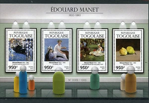 Pinturas artísticas Togo 2015 MNH Edouard Manet 4v M/S Gran Canal Venecia azul - Imagen 1 de 1