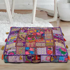 Oversized Cotton Pouf Cover New Style Mandala Pachwork Floor Pillow Cover Daybed - Picture 1 of 49