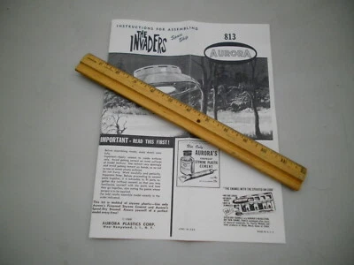 Aurora 1968 Model Kit # 813 UFO The Invaders Space Ship Instructions TV SHOW - Image 1 of 4