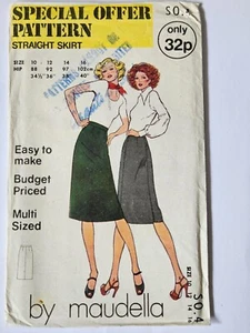 1970s Maudella straight skirt pattern sizes 10-16 hip 34-40 - Picture 1 of 2
