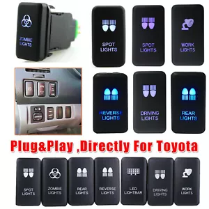 7 Type LED Light Bar Switch Push Button For Toyota Tacoma FJ Cruiser 4Runner 12V - Foto 1 di 43