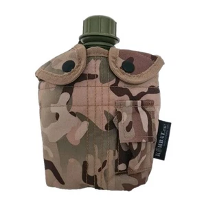 Botella de agua estilo ejército de la OTAN británica y bolsa de cinturón forrada en camuflaje (Kombat.UK) - Imagen 1 de 5