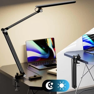 Schreibtischlampe mit Klemme - 1000 Lumen, Knopf stufenlos stellt Helligkeit ein & 8 Farben Auge... - Bild 1 von 6
