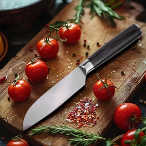 Küchenmesser Profi Kochmesser Japanisches Damast Kohlenstoffstahl Santoku Messer - Bild 1 von 24