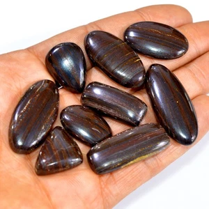 9 Pcs 271 Cts Natural Iron Tiger Eye Cabochon Gemstone Lot 39x15 21x15mm #3211 - Picture 1 of 4