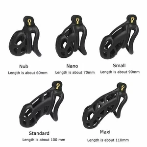 Mens 3D Cobra Chastity Cage Lock dispositivo con 4 anillos jaula transpirable negro** - Imagen 1 de 20