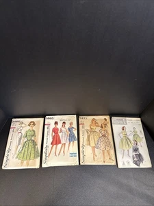 Lot 4 Vintage 1950s Simplicity & Butterick Dress Sewing Patterns Full Skirt - Picture 1 of 9