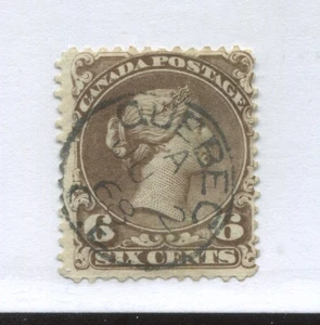 Canada 1875 6 cents Large Queen used with SON Quebec June 2nd 1868 CDS - Picture 1 of 1