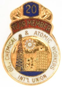 Oil, Chemical & Atomic Workers Int'l Union 20 Year Member Lapel Pin - Picture 1 of 3