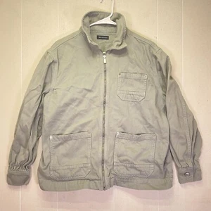 Whistles Denim Jacket Size Woman's Sz 8 Y2K Pockets Zip Up Beige 70s Style - Picture 1 of 13