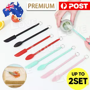 Silicone Mini Spatula Jar Scraper Scoop Tip Long Double Headed Cosmetic Spoon - Picture 1 of 14