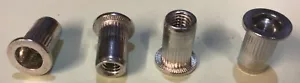 Aluminium, Large Flange, Flat Head, Knurled Rivnut. - Picture 1 of 4