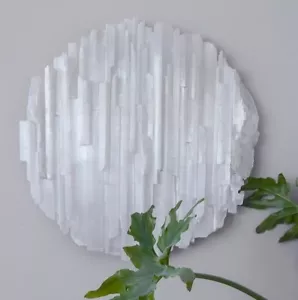 Selenita Colgante de Pared Luna Llena, Decoración del Hogar, Pared de Selenita, Regalo de Navidad - Imagen 1 de 3