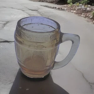 Vintage Amber Glass Barrel Miniature Mug Shot Glass - Picture 1 of 5