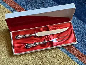 International Sterling JOAN of ARC Meat Carving KNIFE & FORK SET - Picture 1 of 9