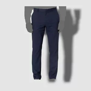 $85 Perry Ellis Men's Blue Slim-Fit Flat Front Suit Trouser Dress Pants 30W 32L - Picture 1 of 2