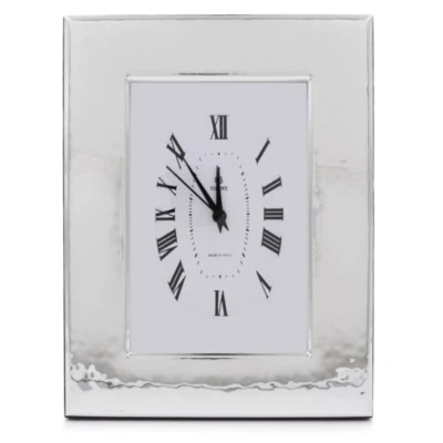 RELOJ DESPERTADOR PLATA MARTILLADO BRILLANTE Foto 1 de 3