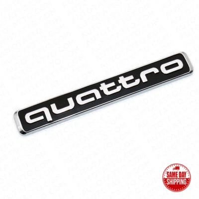 Audi Quattro Nameplate Rear Trunk OEM ABS Emblem Liftgate Adhesive Badge 4WD - Image 1 of 4