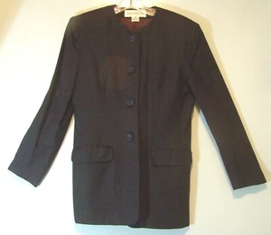 Chaqueta Blazer Jones New York Negra Sin Cuello Mujer Talla 4 Forrada Botones - Imagen 1 de 10