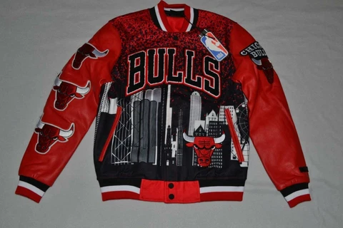 PRO STANDARD Men's CHICAGO BULLS MUlTI REMIX  Varsity Jacket NEW ALL SIZES Cover