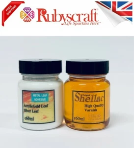 Gold/Silver 60ml Leaf Size Adhesive/Glue/Acrylic 60ml Shellac Varnish Bottle - Picture 1 of 7