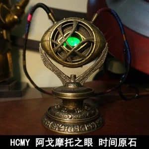 1:1 Marvel Dr. Strange Full Metal Eye Of Agamotto On Stand LED Light Cospla Prop - Picture 1 of 19