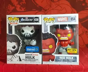 Funko Pop! Marvel HULK - GameVerse Hulk #635 (Walmart) & Red HULK #854 (HT) - Picture 1 of 9