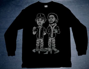 Neu Langarmshirt schwarz grau J Cole Kendrick Lamar Rapper Duo T-Shirt - Bild 1 von 3