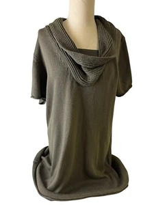 Biaggini Cowl Neck Olive Green Sweater tunic Size 2XL Pullover S/S - Picture 1 of 9