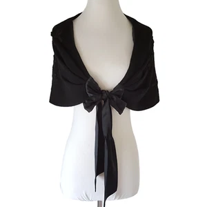 Vtg Black Cashmere Wool Sweater Cape Shrug Carlisle Size M/L Beaded Whimsi-goth - Picture 1 of 10