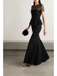 NWT $3,495 JASON WU COLLECTION Cotton-blend corded lace and stretch-ponte gown 4 - Picture 1 of 8