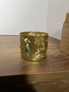 Avon Festive Deer Christmas Holiday Candle Sleeve Fits 3 Wick & Jar Candles NIB - Picture 1 of 2