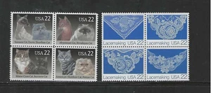 US SCOTT 2351-54 & 2372-75 TWO NICE SE-TENANT BLOCK OF 4 MNH TAKE A LQQK ! - Picture 1 of 1