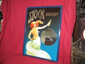 Pubblicità anni '60/70 - STOCK BRANDY quadro a specchio con orologio (non funzio - Bild 1 von 10