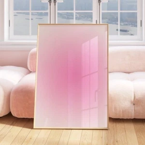 Pink Aura Fade Print Poster Pink Wall Art Gallery Wall Home Decor Girls 2386 - Picture 1 of 3