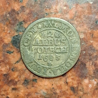 LOOK! RARE!  1685 2 ALBUS DUCHY OF JULICH-BERG - SILVER - GERMAN STATES - #B5356 - Image 1 of 2