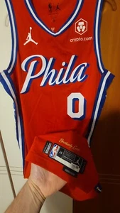 Tyrese Maxey 2023-24 Philadelphia 76ers Sixers City Game Worn Jersey 27 Points - Picture 1 of 22
