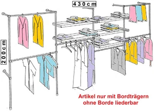 begehbarer Kleiderschrank Wandgaderobe Kleiderständer Kleiderstangen Metall W.17 - Bild 1 von 8