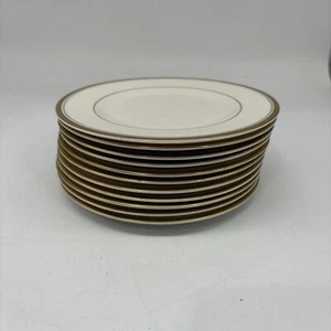 11 Vintage Plates Syracuse China "Regent" 6.5inch Dessert/Bread Plates Gold Trim - Picture 1 of 7