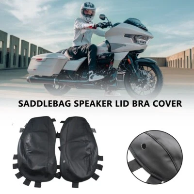 For Harley Road Glide (FLTRX) 2024 BLACK Saddlebag Speaker Lid Bra Cover - Image 1 of 4
