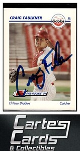 Craig Faulkner 1991 Line Drive AA #181 El Paso Diablos TTM/IP Signed Autographed