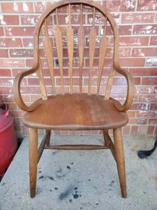 Antique Bentwood Oak Armchair Arrow Back Dining Chair - Picture 1 of 10